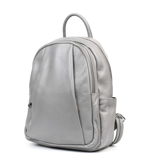 Шкіряний жіночий рюкзак Virginia Conti Italy - 02443_grey сірий фото, картинка, изображение