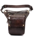 Сумка-барсетка на пояс мужская кожаная Vintage 20013 Коричневая фото, картинка, изображение