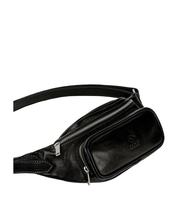 Жіноча шкіряна сумка-слінг Belly Bag - Independent People - Чорний колір - Time Resistance 5225001W картинка, зображення, фото