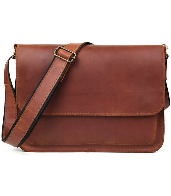 Шкіряна сумка через плече формату А4 Limary lim-3028RB коньячна фото, картинка, изображение