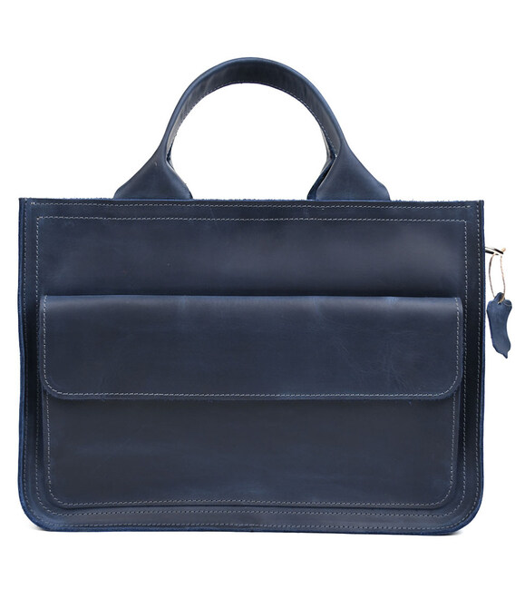 Сумка портфель шкіряна для документів ноутбука LIMARY lim-380RK синя картинка, зображення, фото