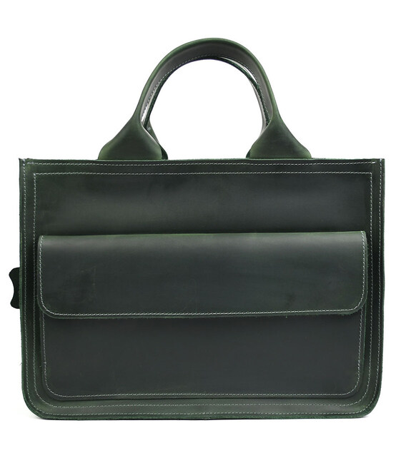 Сумка портфель шкіряна для документів ноутбука LIMARY lim-380RE зелена картинка, зображення, фото