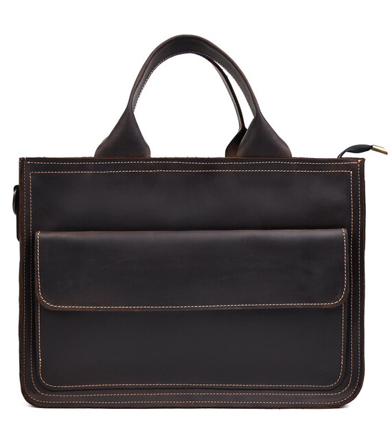 Сумка портфель шкіряна для документів ноутбука LIMARY lim-380RC коричнева картинка, зображення, фото