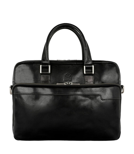 Жіноча шкіряна сумка-портфель для ноутбука - Orlando - Чорний колір - Time Resistance 5216001W фото, картинка, изображение