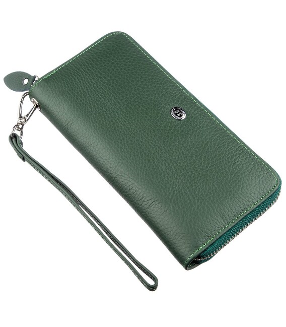Женский клатч-кошелек на молнии ST Leather 18936 Зеленый фото, картинка, изображение