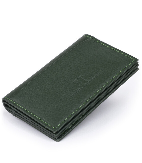 Визитница-книжка ST Leather 19215 Зеленая фото, картинка, изображение
