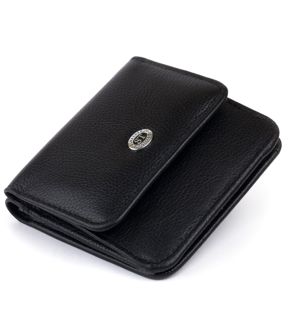 Маленький гаманець на кнопці жіночий ST Leather 19232 Чорний картинка, зображення, фото