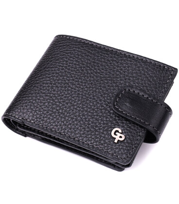 Стильное портмоне из люксовой зернистой кожи флотар GRANDE PELLE 22875 Черный фото, картинка, изображение