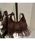 Містка замшева сумка з бахромою Lilly P2-9352DB картинка, зображення, фото