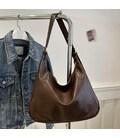 Шоппер большой из эко-кожи темно-коричневый Lilly P4-6495DB фото, картинка, изображение