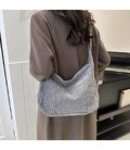 Вельветова сумка жіноча сіра Lilly P4-8298G картинка, зображення, фото