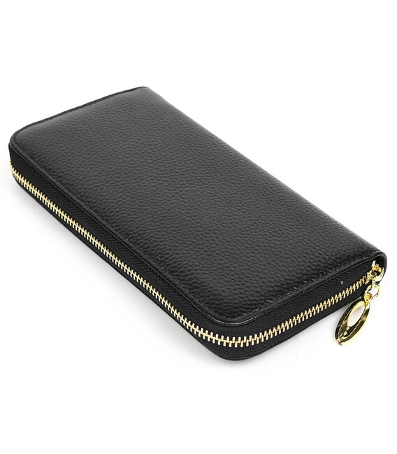 Шкіряний жіночий гаманець на блискавці чорний Firenze 77960-2 картинка, зображення, фото