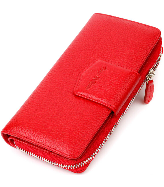 Місткий жіночий гаманець з блоком для карт та документів з натуральної шкіри Tony Bellucci 21956 Червоний картинка, зображення, 