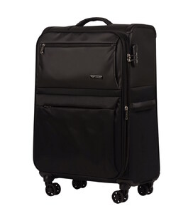 Чемодан Wings LN01 средний M черный 4 колесный фото, картинка, изображение