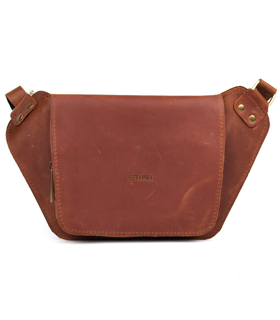 Шкіряна бананка напоясна матова коньячна шкіра RB-8127-3md TARWA картинка, зображення, фото