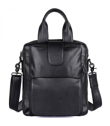 Вертикальная мужская сумка через плечо кожаная Tiding Bag 7266A фото, картинка, изображение
