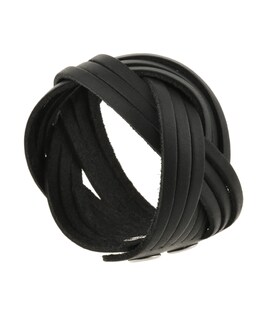 Шкіряний браслет косичка чорний картинка, зображення, фото