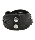 Кожаный браслет косичка черный фото, картинка, изображение