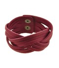 Жіночий шкіряний браслет косичка бордовий картинка, зображення, фото
