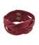Жіночий шкіряний браслет косичка бордовий картинка, зображення, фото