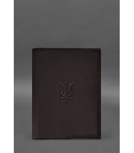 Шкіряна обкладинка для нотаріального реєстру з Тризубом темно-коричнева картинка, зображення, фото