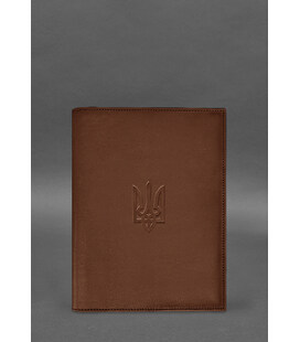 Шкіряна обкладинка для нотаріального реєстру з Тризубом світло-коричнева картинка, зображення, фото