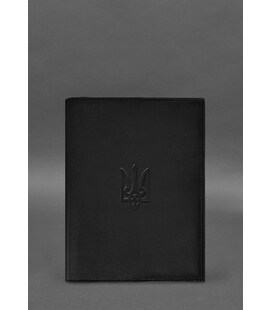 Шкіряна обкладинка для нотаріального реєстру з Тризубом чорна картинка, зображення, фото
