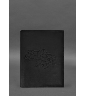 Шкіряна обкладинка для нотаріального реєстру з мапою України чорна картинка, зображення, фото