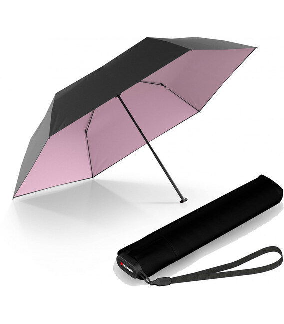 Парасолька Knirps US.050 Ultra Light Slim Manual Black Rose UV Coating Kn95 0050 1009 картинка, зображення, фото