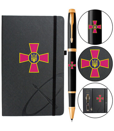Набір Parker IM ARMY Black GT RB Емблема ЗСУ (ручка-ролер + блокнот Parker) картинка, зображення, фото