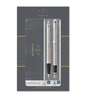 Набор ручек Parker IM Stainless Steel CT FP+BP (перьевая + шариковая) фото, картинка, изображение