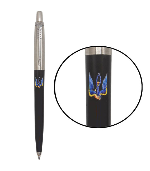 Ручка шариковая Parker JOTTER Originals UKRAINE Black CT BP Трезубец-Ласточка 15632_T1230u фото