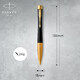 Ручка кулькова Parker URBAN Muted Black GT BP Тризуб на торці + Слава Україні 30035_T011y картинка, зображення, фото