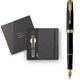 Набор Parker SONNET Matte Black Lacquer GT FP F (перьевая ручка + блокнот Parker) фото