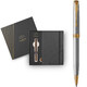 Набір Parker SONNET Stainless Steel GT BP (кулькова ручка + блокнот Parker) картинка, зображення, фото