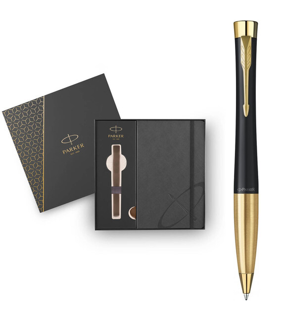 Набор Parker URBAN Muted Black GT BP (шариковая ручка + блокнот Parker) фото