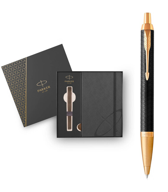Набор Parker IM Premium Black GT BP (шариковая ручка + блокнот Parker) фото, картинка, изображение