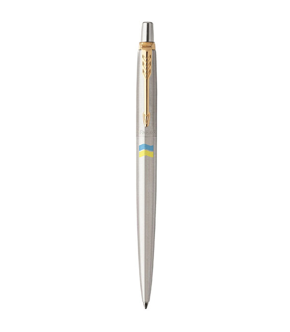 Шариковая ручка Parker JOTTER Stainless Steel GT BP Флаг сине-желтый 16032_T008c фото, картинка, изображение