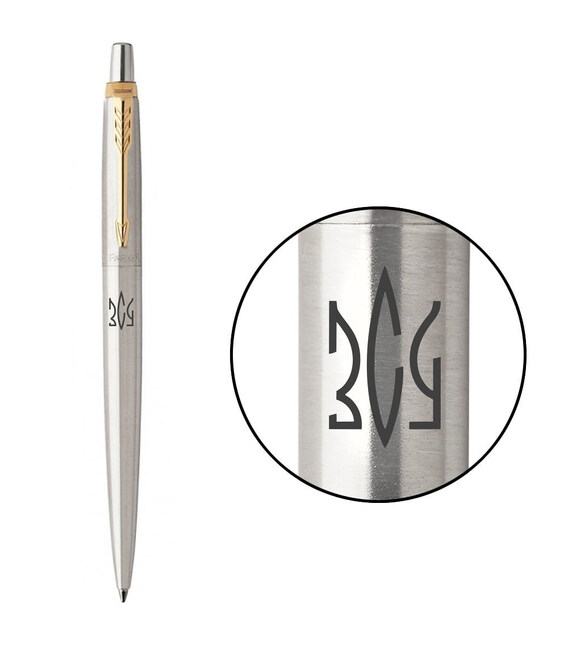 Ручка шариковая Parker JOTTER Stainless Steel GT BP Трезубец ЗСУ 16032_T039b фото, картинка, изображение