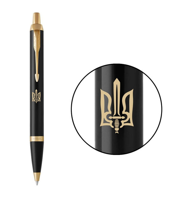 Ручка шариковая Parker IM Black GT BP Трезубец ОУН 22032_T030y фото, картинка, изображение