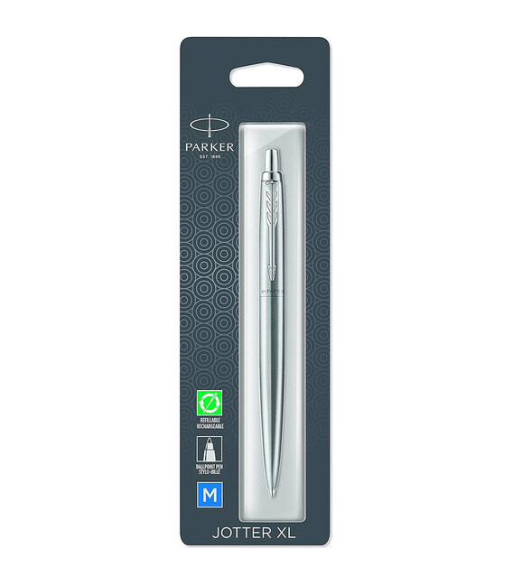 Ручка шариковая Parker JOTTER XL Monochrome Gray CT BP блистер 12 736 фото, картинка, изображение