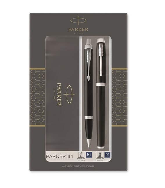 Набор ручек Parker IM Black CT FP+BP (перьевая + шариковая) фото, картинка, изображение
