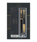 Набір ручок Parker URBAN Muted Black GT FP+BP (перова + кулькова) картинка, зображення, фото