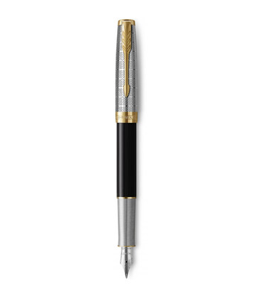 Ручка перьевая Parker SONNET Metal & Black Lacquer GT FP F 68 111 фото, картинка, изображение