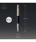 Ручка перьевая Parker SONNET Metal & Black Lacquer GT FP F 68 111 фото, картинка, изображение