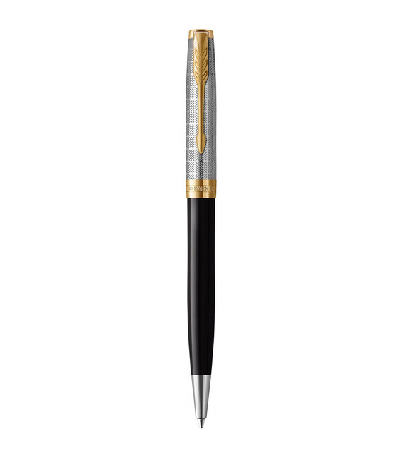 Ручка шариковая Parker SONNET Metal & Black Lacquer GT BP 68 132 фото, картинка, изображение
