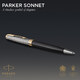 Ручка шариковая Parker SONNET Metal & Black Lacquer GT BP 68 132 фото