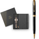 Набір Parker SONNET Black Lacquer GT BP (кулькова ручка + блокнот Parker) картинка, зображення, фото