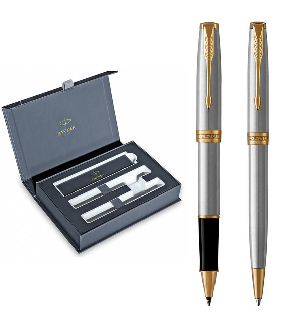 Набор Parker SONNET Stainless Steel GT RB+BP (роллер + шариковая) фото, картинка, изображение