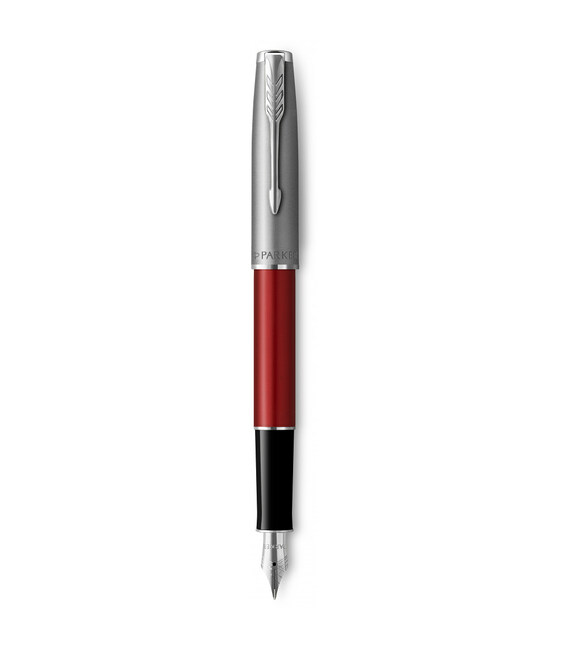 Ручка перьевая Parker SONNET Essentials Metal & Red Lacquer CT FP F 83 611 фото, картинка, изображение